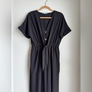 She + Sky Elegant Black Jumpsuit